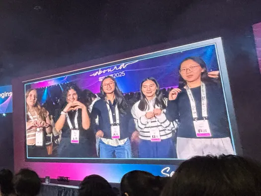 Photo of Lilu Kaufman On Jumbotron At Grace Hopper